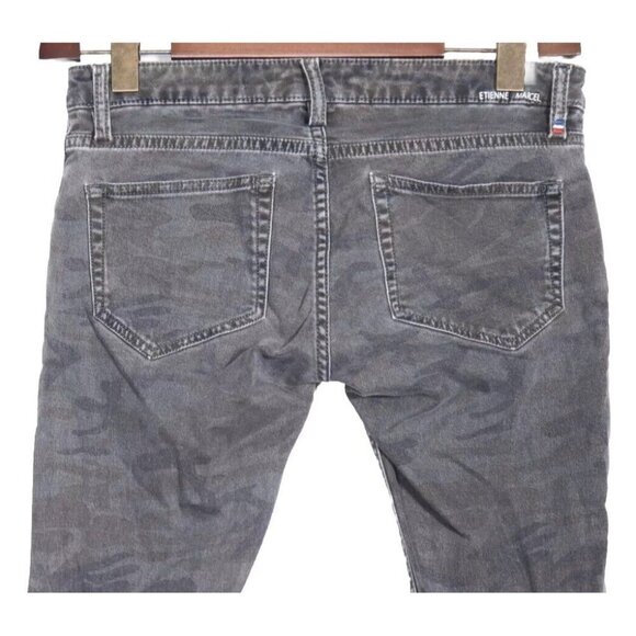 Etienne Marcel Women's 27 Multicolor Camo Zip Moto Skinny Jeans 100% Cotton - Picture 5 of 8